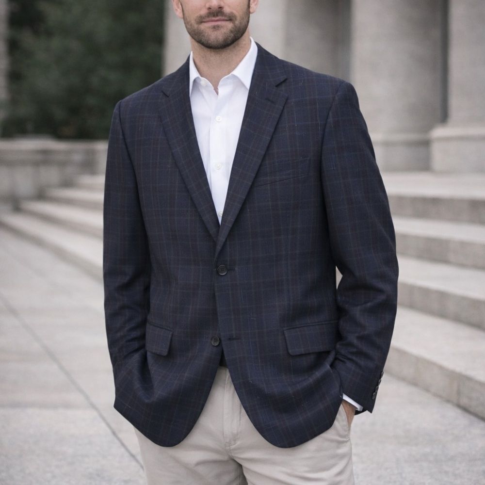 Jones New York Plaid ALL SEASON Wool Blazer Jacket